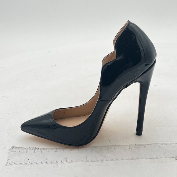 FSJ Women Pumps Sexy Pointed High Heel Patent Leather Classic Stilettos Slip On - Picture 1 of 7